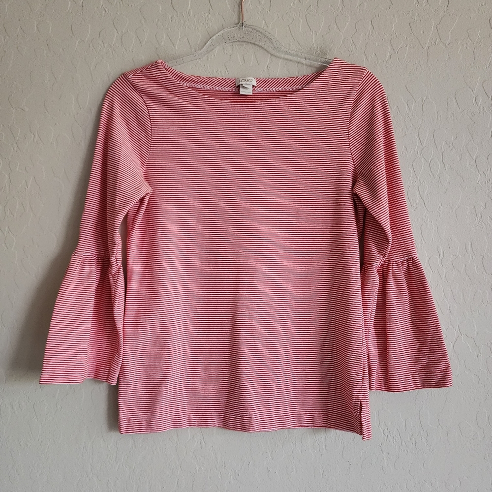 ⭐4/$20‎ J Crew Stripe Bell Sleeve Top XS